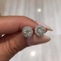 Aaliyah Diamond Halo Studs