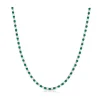 Alternating Green Emerald and Diamond Tennis Necklace