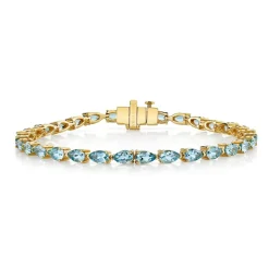 Aquamarine Pear Cut Bracelet