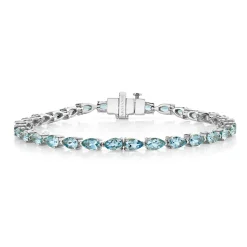 Aquamarine Pear Cut Bracelet