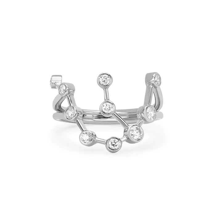 Aquarius Diamond Constellation Ring