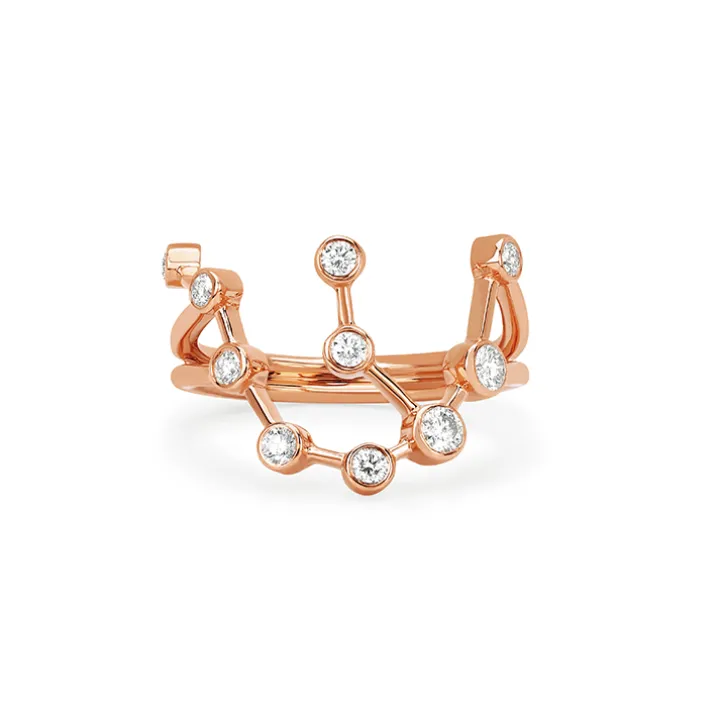 Aquarius Diamond Constellation Ring