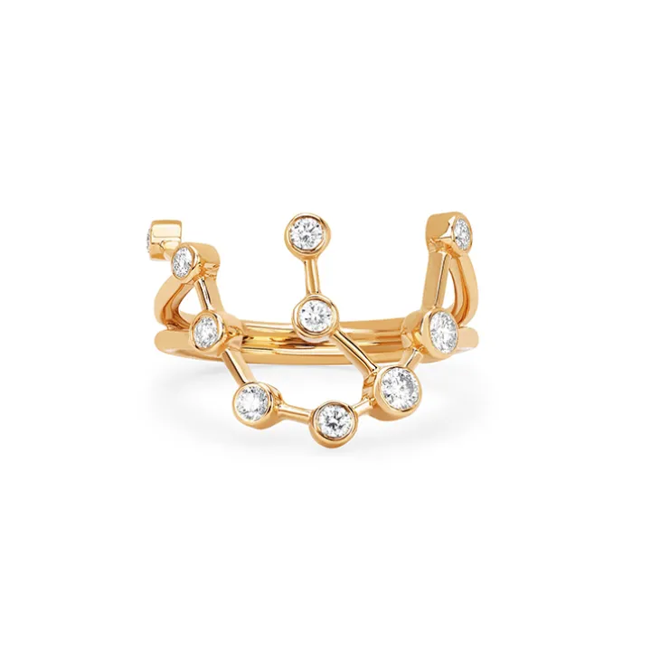Aquarius Diamond Constellation Ring