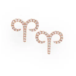 Aries Diamond Zodiac Studs