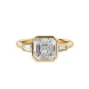 Asscher Bezel Set Trilogy Engagement Ring