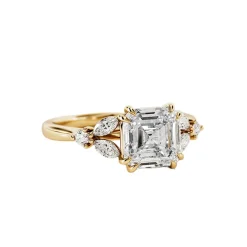 Asscher Blossom Diamond Engagement Ring