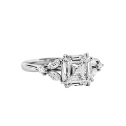 Asscher Blossom Diamond Engagement Ring
