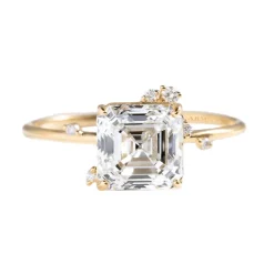 Asscher Fire Fly Lab Grown Engagement Ring