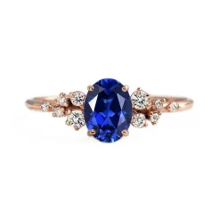 Aurora Lab Grown Blue Sapphire Engagement Ring