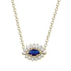 Baguette and Round Diamond Evil Eye Necklace