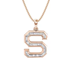 Baguette Diamond Initial Pendant