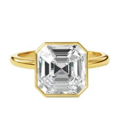 Bezel Set Asscher Engagement Ring