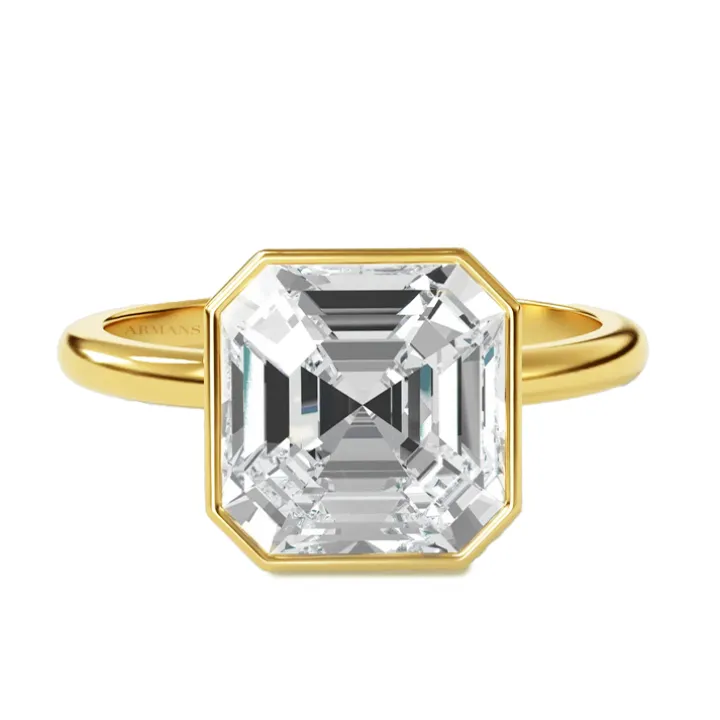 Bezel Set Asscher Engagement Ring