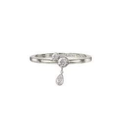 Bezel Set Diamond Dangle Ring