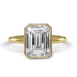 Bezel Set Emerald Engagement Ring