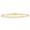 Bezel Set Emerald Lab Grown Diamond Tennis Bracelet