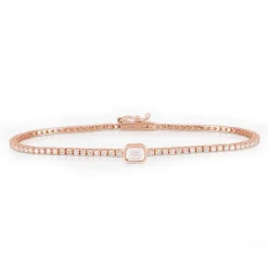 Bezel Set Emerald Lab Grown Diamond Tennis Bracelet