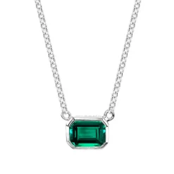 Bezel Set Green Emerald Pendant