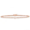 Bezel Set Heart Diamond Tennis Bracelet