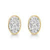 Bezel Set Oval Diamond Studs