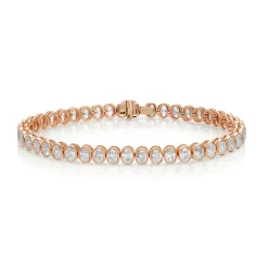 Bezel Set Oval Diamond Tennis Bracelet