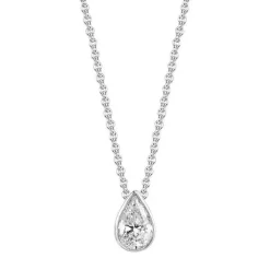 Bezel Set Pear Diamond Pendant