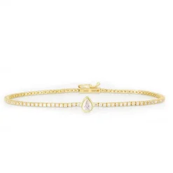Bezel Set Pear Diamond Tennis Bracelet