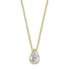Bezel Set Pear Lab Grown Diamond Pendant