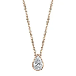 Bezel Set Pear Lab Grown Diamond Pendant