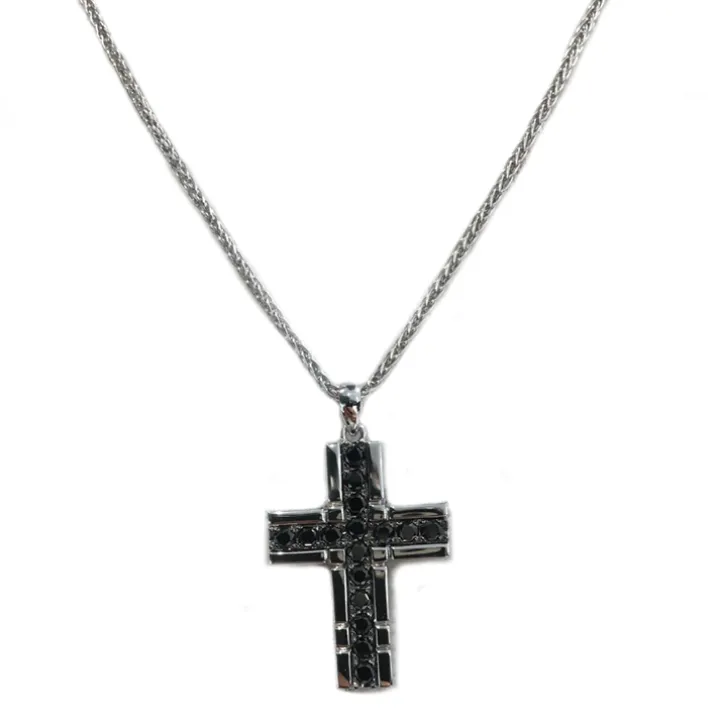 Black Diamond Cross Necklace
