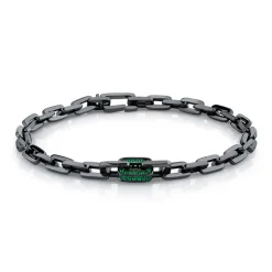 Black Gold Emerald Chain Link Bracelet