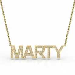Block Letter Diamond Name Necklace
