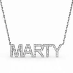 Block Letter Diamond Name Necklace