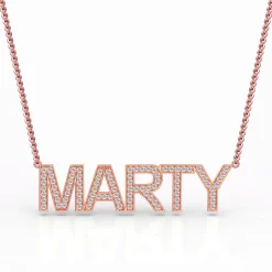 Block Letter Diamond Name Necklace