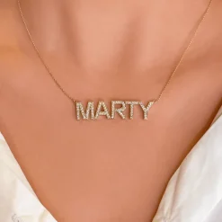 Block Letter Diamond Name Necklace