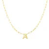Block Letter Necklace with Paperclip Chain