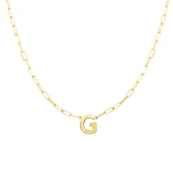 Block Letter Necklace with Paperclip Chain