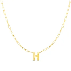 Block Letter Necklace with Paperclip Chain