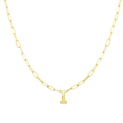 Block Letter Necklace with Paperclip Chain