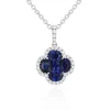 Blue Sapphire Diamond Clover Necklace