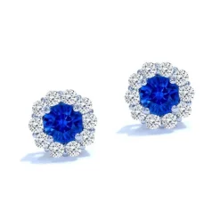 Blue Sapphire Diamond Studs