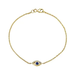 Blue Sapphire Evil Eye Bracelet