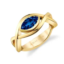 Blue Sapphire Evil Eye Intertwine Ring