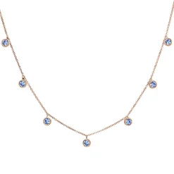 Blue Sapphire Orbit Drop Necklace