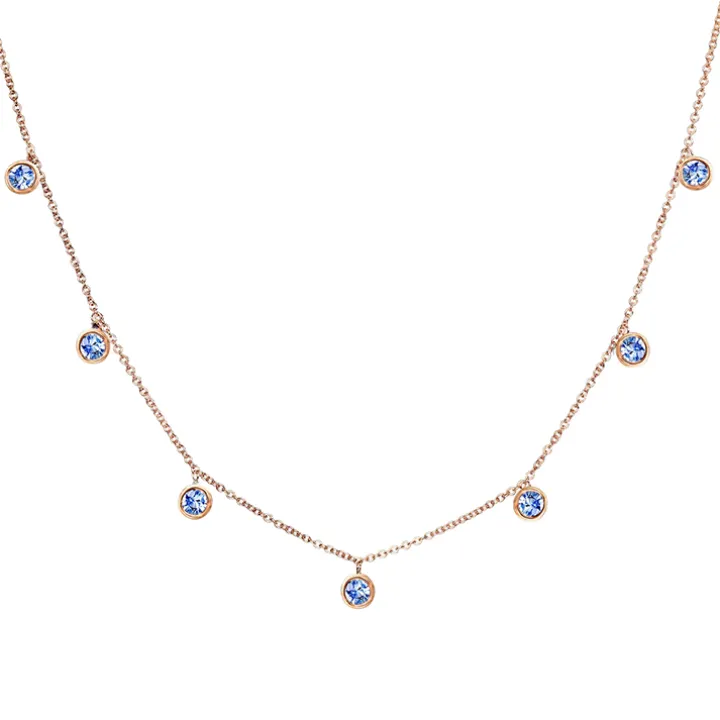 Blue Sapphire Orbit Drop Necklace
