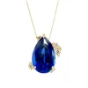 Blue Sapphire Pear Indie Diamond Necklace