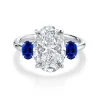 Blue Sapphire Trilogy Engagement Ring