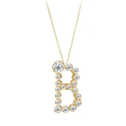 Bubble Diamond Initial Necklace