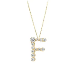 Bubble Diamond Initial Necklace