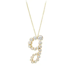Bubble Diamond Initial Necklace